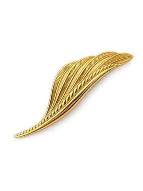 DIOR🔥 1980s Vintage Huge Large Vivid Textured Feather Leaf Gold Brooch